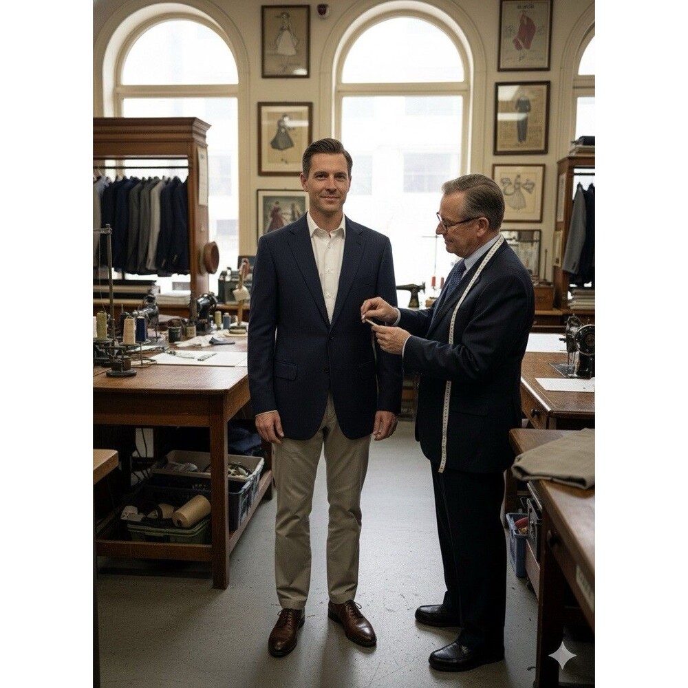 Joseph Abboud Marzotto Super 120’s Sport Coat Mens 50R Navy Italian Wool Blazer